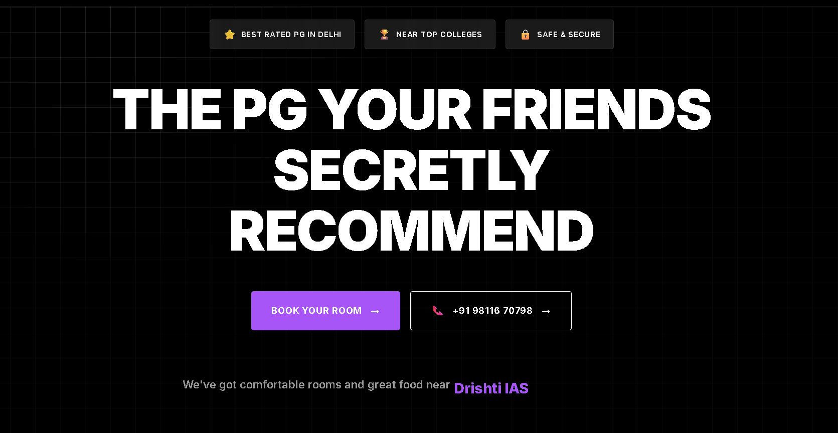 PG website screenshot